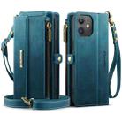 For iPhone 12 mini CaseMe C39 RFID Blocking Zipper Wallet Leather Phone Case with Crossbody Strap(Green) - 2