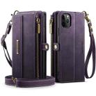 For iPhone 11 Pro Max CaseMe C39 RFID Blocking Zipper Wallet Leather Phone Case with Crossbody Strap(Purple) - 2