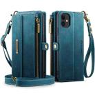 For iPhone 11 CaseMe C39 RFID Blocking Zipper Wallet Leather Phone Case with Crossbody Strap(Green) - 2