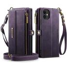 For iPhone 11 CaseMe C39 RFID Blocking Zipper Wallet Leather Phone Case with Crossbody Strap(Purple) - 2