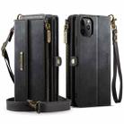 For iPhone 11 Pro CaseMe C39 RFID Blocking Zipper Wallet Leather Phone Case with Crossbody Strap(Black) - 2