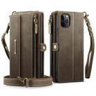 For iPhone 11 Pro CaseMe C39 RFID Blocking Zipper Wallet Leather Phone Case with Crossbody Strap(Coffee) - 2