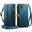 For iPhone XS Max CaseMe C39 RFID Blocking Zipper Wallet Leather Phone Case with Crossbody Strap(Green) - 2