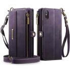 For iPhone XS Max CaseMe C39 RFID Blocking Zipper Wallet Leather Phone Case with Crossbody Strap(Purple) - 2