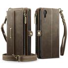 For iPhone XR CaseMe C39 RFID Blocking Zipper Wallet Leather Phone Case with Crossbody Strap(Coffee) - 2