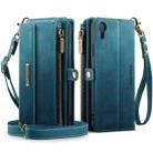 For iPhone XR CaseMe C39 RFID Blocking Zipper Wallet Leather Phone Case with Crossbody Strap(Green) - 2