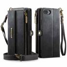 For iPhone 7 Plus / 8 Plus CaseMe C39 RFID Blocking Zipper Wallet Leather Phone Case with Crossbody Strap(Black) - 2