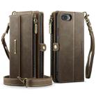For iPhone 7 Plus / 8 Plus CaseMe C39 RFID Blocking Zipper Wallet Leather Phone Case with Crossbody Strap(Coffee) - 2