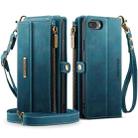For iPhone 7 Plus / 8 Plus CaseMe C39 RFID Blocking Zipper Wallet Leather Phone Case with Crossbody Strap(Green) - 2