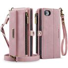 For iPhone 7 / 8 / SE 2022 CaseMe C39 RFID Blocking Zipper Wallet Leather Phone Case with Crossbody Strap(Pink) - 2