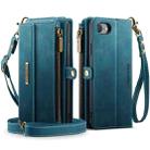 For iPhone 7 / 8 / SE 2022 CaseMe C39 RFID Blocking Zipper Wallet Leather Phone Case with Crossbody Strap(Green) - 2