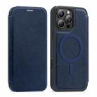 For iPhone 16 Pro Max Linton MagSafe Leather Phone Case(Blue) - 1