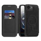 For iPhone 16e Linton MagSafe Leather Phone Case(Black) - 1