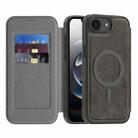 For iPhone 16e Linton MagSafe Leather Phone Case(Grey) - 1