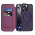 For iPhone 13 Pro Linton MagSafe Leather Phone Case(Purple) - 1