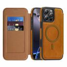 For iPhone 13 Pro Max Linton MagSafe Leather Phone Case(Brown) - 1