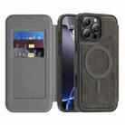 For iPhone 14 Pro Max Linton MagSafe Leather Phone Case(Grey) - 1