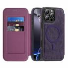 For iPhone 14 Pro Max Linton MagSafe Leather Phone Case(Purple) - 1