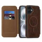 For iPhone 15 Plus Linton MagSafe Leather Phone Case(Coffee) - 1