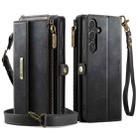 For Samsung Galaxy S25 / S24 5G CaseMe C39 RFID Blocking Zipper Wallet Leather Phone Case with Crossbody Strap(Black) - 2