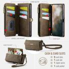 For Samsung Galaxy S25 / S24 5G CaseMe C39 RFID Blocking Zipper Wallet Leather Phone Case with Crossbody Strap(Coffee) - 3