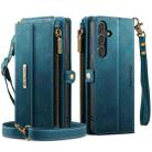For Samsung Galaxy S25 / S24 5G CaseMe C39 RFID Blocking Zipper Wallet Leather Phone Case with Crossbody Strap(Green) - 2