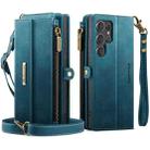 For Samsung Galaxy S25 Ultra 5G CaseMe C39 RFID Blocking Zipper Wallet Leather Phone Case with Crossbody Strap(Green) - 2