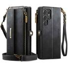 For Samsung Galaxy S24 Ultra 5G CaseMe C39 RFID Blocking Zipper Wallet Leather Phone Case with Crossbody Strap(Black) - 2