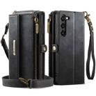 For Samsung Galaxy S23 5G CaseMe C39 RFID Blocking Zipper Wallet Leather Phone Case with Crossbody Strap(Black) - 2