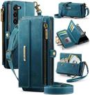 For Samsung Galaxy S23 5G CaseMe C39 RFID Blocking Zipper Wallet Leather Phone Case with Crossbody Strap(Green) - 1