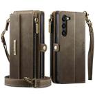 For Samsung Galaxy S23+ 5G CaseMe C39 RFID Blocking Zipper Wallet Leather Phone Case with Crossbody Strap(Coffee) - 2