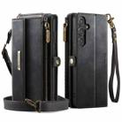 For Samsung Galaxy S23 FE 5G CaseMe C39 RFID Blocking Zipper Wallet Leather Phone Case with Crossbody Strap(Black) - 2