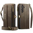 For Samsung Galaxy S23 FE 5G CaseMe C39 RFID Blocking Zipper Wallet Leather Phone Case with Crossbody Strap(Coffee) - 2