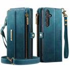 For Samsung Galaxy S23 FE 5G CaseMe C39 RFID Blocking Zipper Wallet Leather Phone Case with Crossbody Strap(Green) - 2