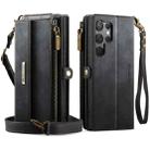 For Samsung Galaxy S23 Ultra 5G CaseMe C39 RFID Blocking Zipper Wallet Leather Phone Case with Crossbody Strap(Black) - 2