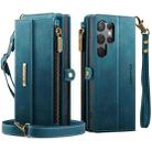 For Samsung Galaxy S23 Ultra 5G CaseMe C39 RFID Blocking Zipper Wallet Leather Phone Case with Crossbody Strap(Green) - 2