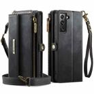 For Samsung Galaxy S22 5G CaseMe C39 RFID Blocking Zipper Wallet Leather Phone Case with Crossbody Strap(Black) - 2