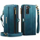 For Samsung Galaxy S22+ 5G CaseMe C39 RFID Blocking Zipper Wallet Leather Phone Case with Crossbody Strap(Green) - 2