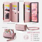 For Samsung Galaxy S22 Ultra 5G CaseMe C39 RFID Blocking Zipper Wallet Leather Phone Case with Crossbody Strap(Pink) - 3