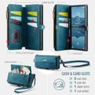 For Samsung Galaxy S22 Ultra 5G CaseMe C39 RFID Blocking Zipper Wallet Leather Phone Case with Crossbody Strap(Green) - 3