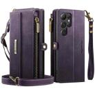 For Samsung Galaxy S22 Ultra 5G CaseMe C39 RFID Blocking Zipper Wallet Leather Phone Case with Crossbody Strap(Purple) - 2