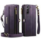 For Samsung Galaxy S21 5G CaseMe C39 RFID Blocking Zipper Wallet Leather Phone Case with Crossbody Strap(Purple) - 2