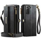 For Samsung Galaxy S21 FE 5G CaseMe C39 RFID Blocking Zipper Wallet Leather Phone Case with Crossbody Strap(Black) - 2