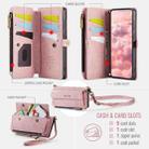 For Samsung Galaxy S21 FE 5G CaseMe C39 RFID Blocking Zipper Wallet Leather Phone Case with Crossbody Strap(Pink) - 3