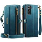 For Samsung Galaxy S21 FE 5G CaseMe C39 RFID Blocking Zipper Wallet Leather Phone Case with Crossbody Strap(Green) - 2