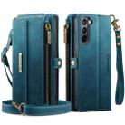 For Samsung Galaxy S21+ 5G CaseMe C39 RFID Blocking Zipper Wallet Leather Phone Case with Crossbody Strap(Green) - 2