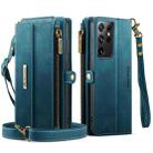For Samsung Galaxy S21 Ultra 5G CaseMe C39 RFID Blocking Zipper Wallet Leather Phone Case with Crossbody Strap(Green) - 2