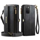 For Samsung Galaxy S20 5G CaseMe C39 RFID Blocking Zipper Wallet Leather Phone Case with Crossbody Strap(Black) - 2