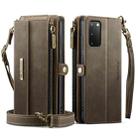 For Samsung Galaxy S20 5G CaseMe C39 RFID Blocking Zipper Wallet Leather Phone Case with Crossbody Strap(Coffee) - 2