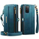 For Samsung Galaxy S20 5G CaseMe C39 RFID Blocking Zipper Wallet Leather Phone Case with Crossbody Strap(Green) - 2